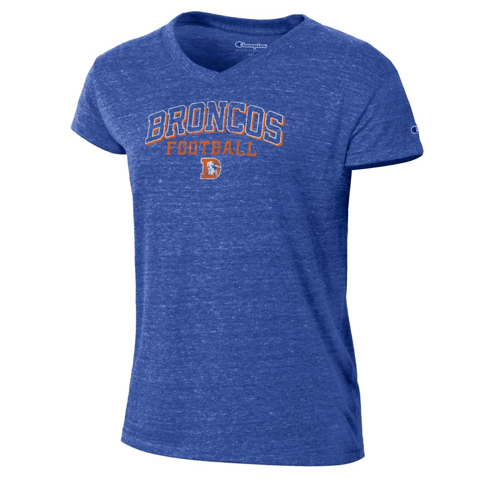 Denver Broncos Champion Women's Triumph Tri-Blend V-Neck T-Shirt - Royal - NFL