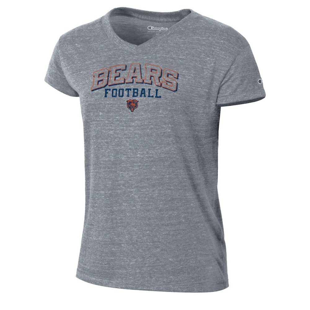 Chicago Bears Champion Women's Triumph Tri-Blend V-Neck T-Shirt - Gray - NFL