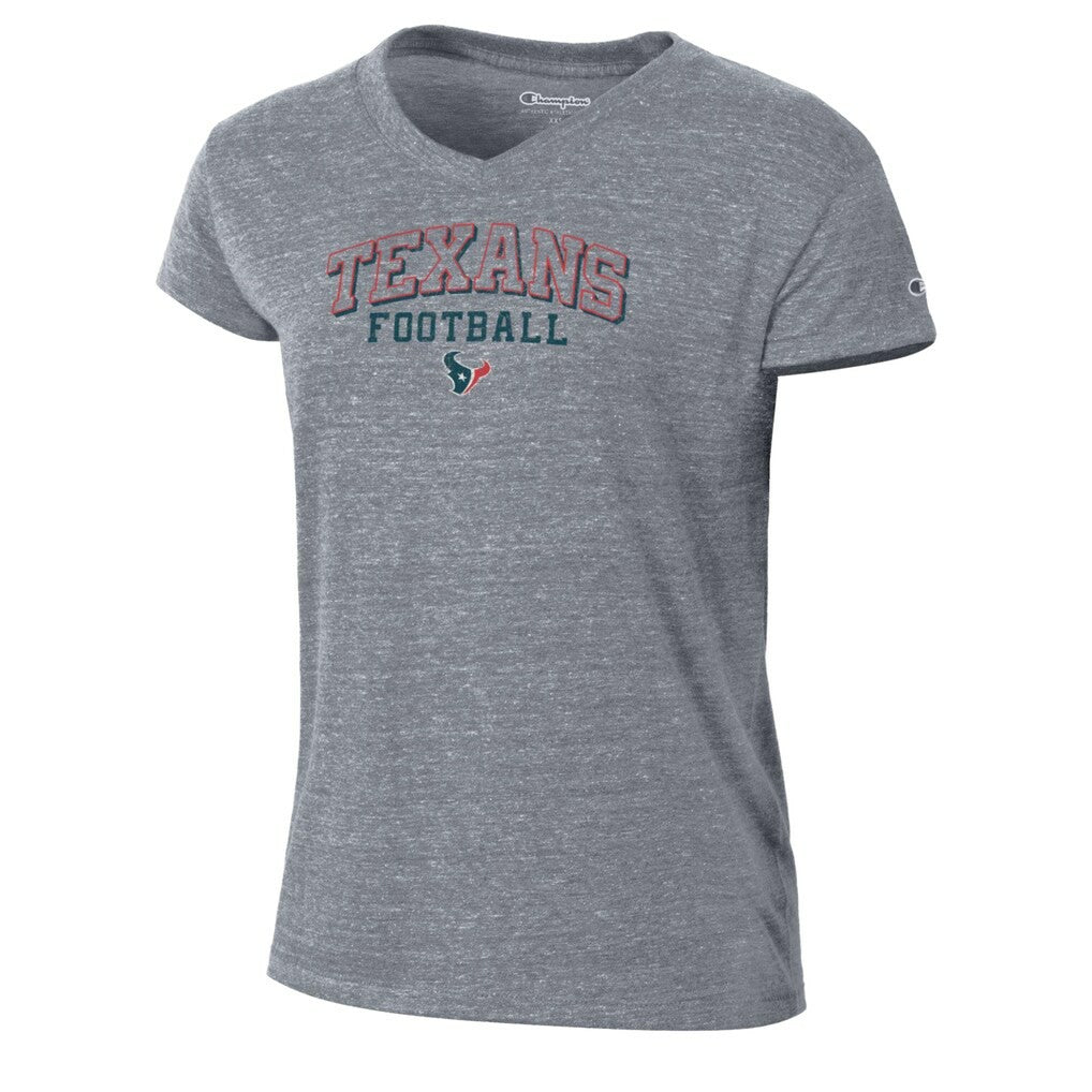 Houston Texans Champion Women's Triumph Tri-Blend V-Neck T-Shirt - Heather Gray - NFL