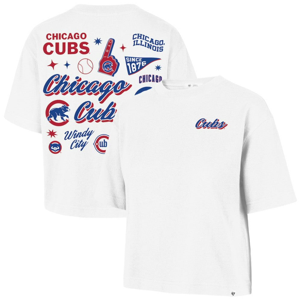 Chicago Cubs '47 Women's Collage Script Reed City T-Shirt Outlet