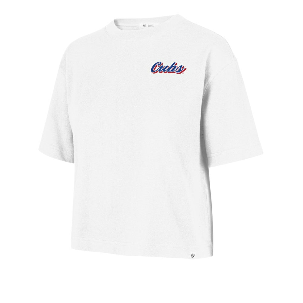 Chicago Cubs '47 Women's Collage Script Reed City T-Shirt Outlet