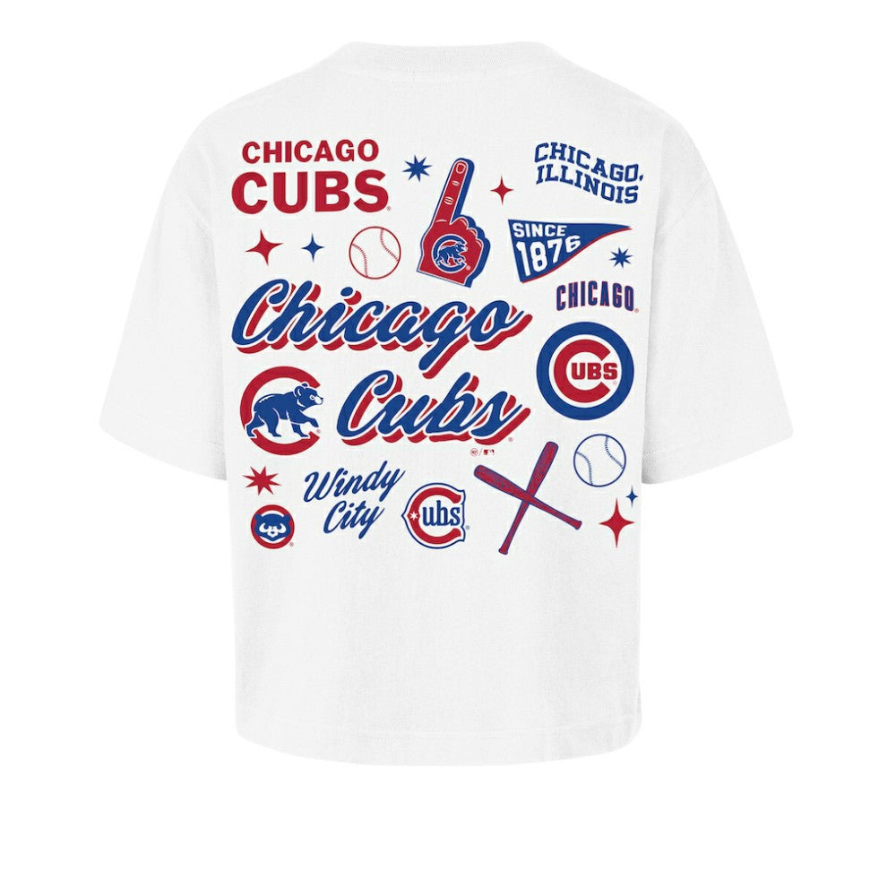 Chicago Cubs '47 Women's Collage Script Reed City T-Shirt Outlet