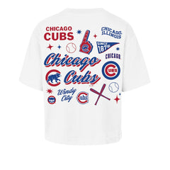 Chicago Cubs '47 Women's Collage Script Reed City T-Shirt Outlet