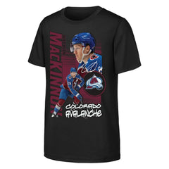 Nathan MacKinnon Colorado Avalanche Outerstuff Youth Playmaker T-Shirt - Black | NHL Lifestyle