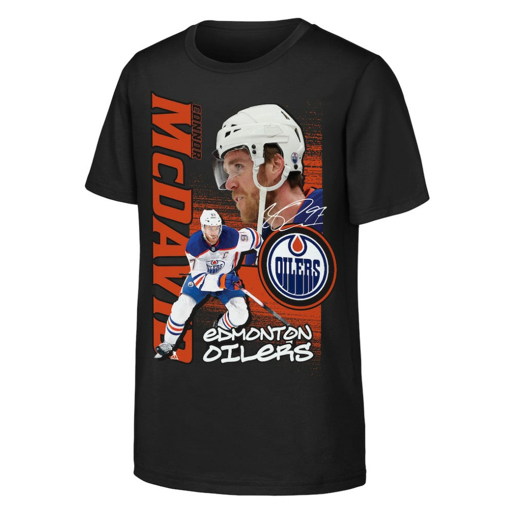 Connor McDavid Edmonton Oilers Outerstuff Youth Playmaker T-Shirt - Black | NHL near me