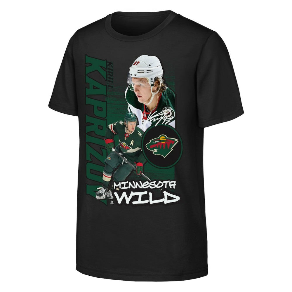 Kirill Kaprizov Minnesota Wild Outerstuff Youth Playmaker T-Shirt - Black | NHL online