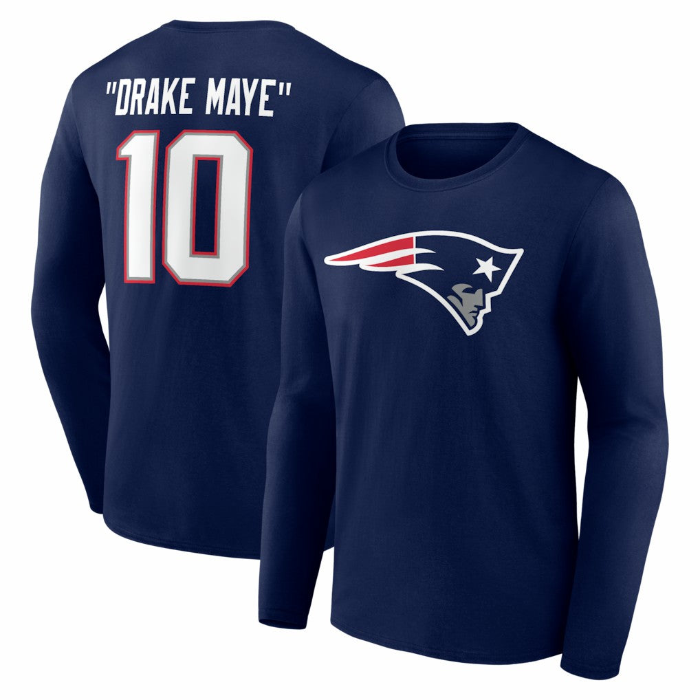 Drake Maye New England Patriots Nickname Long Sleeve T-Shirt - Navy - NFL