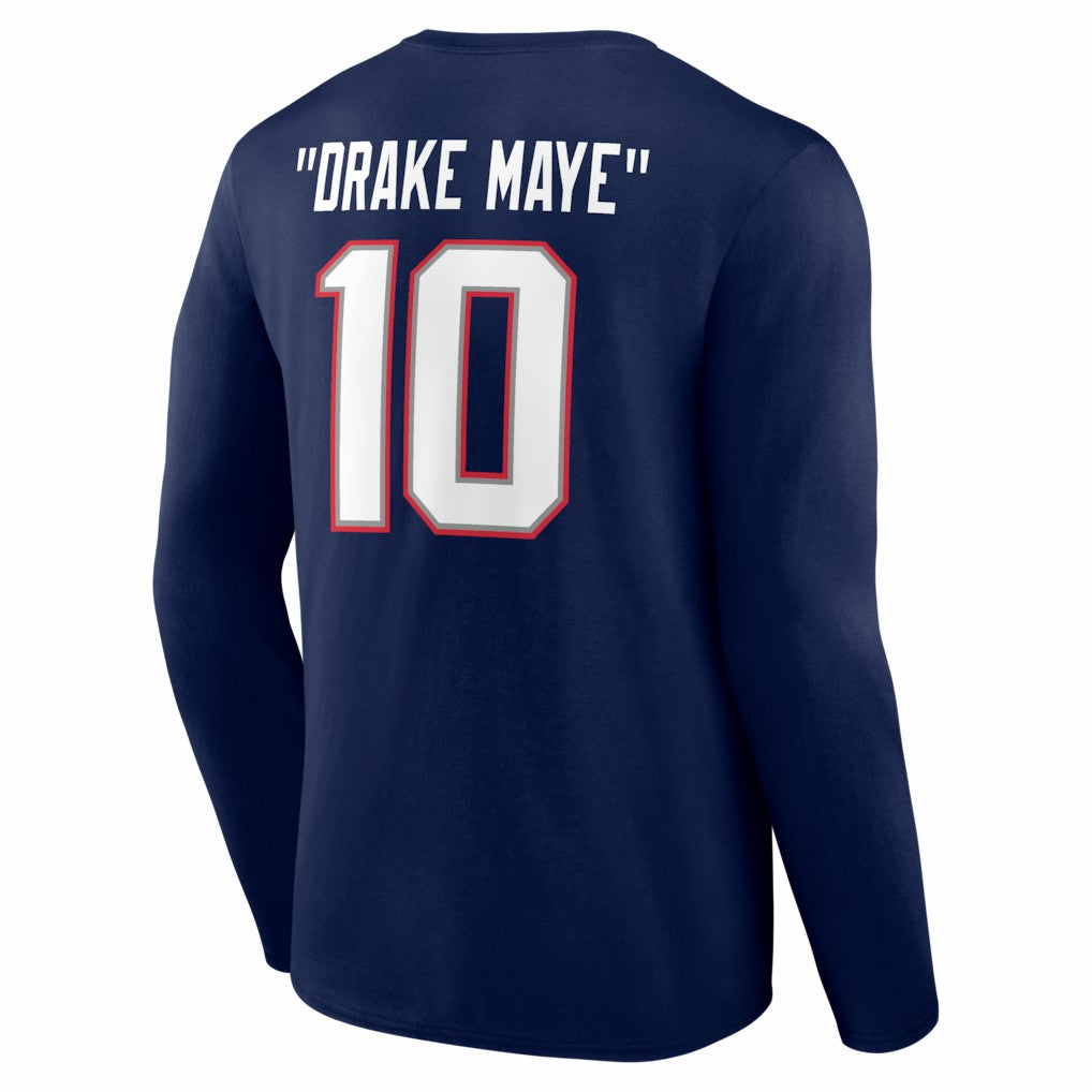 Drake Maye New England Patriots Nickname Long Sleeve T-Shirt - Navy - NFL