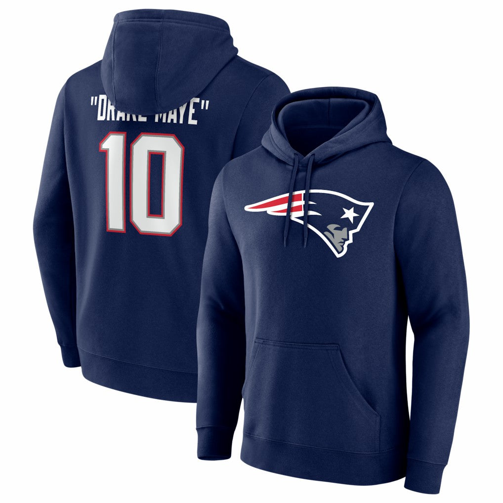 Drake Maye New England Patriots Nickname Hoodie - Navy - NFL