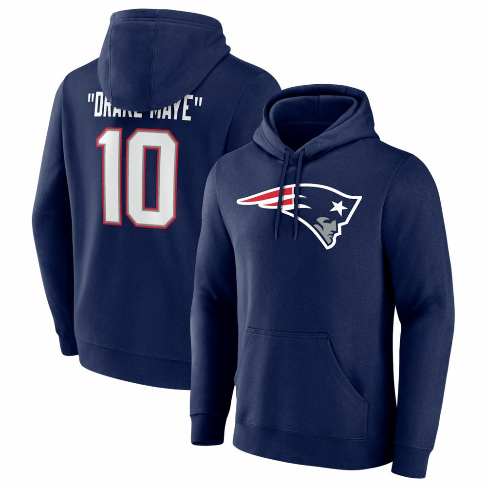 Drake Maye New England Patriots Nickname Hoodie - Navy - NFL