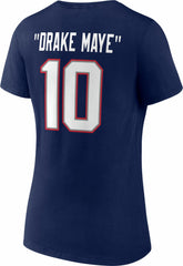 Drake Maye New England Patriots Women's Nickname V-Neck T-Shirt - Navy - NFL