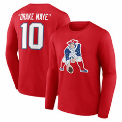 Drake Maye New England Patriots Nickname Long Sleeve T-Shirt - Red - NFL