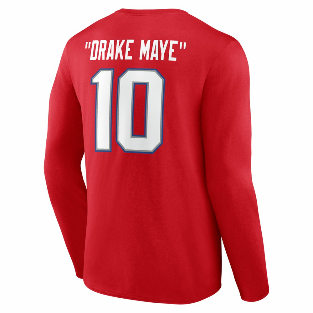 Drake Maye New England Patriots Nickname Long Sleeve T-Shirt - Red - NFL