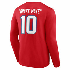 Drake Maye New England Patriots Nickname Long Sleeve T-Shirt - Red - NFL