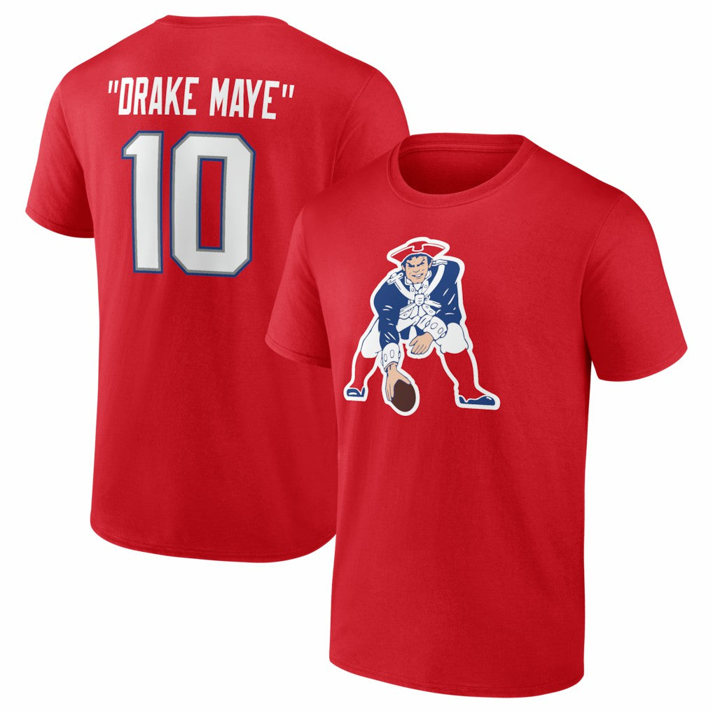 Drake Maye New England Patriots Nickname T-Shirt - Red - NFL