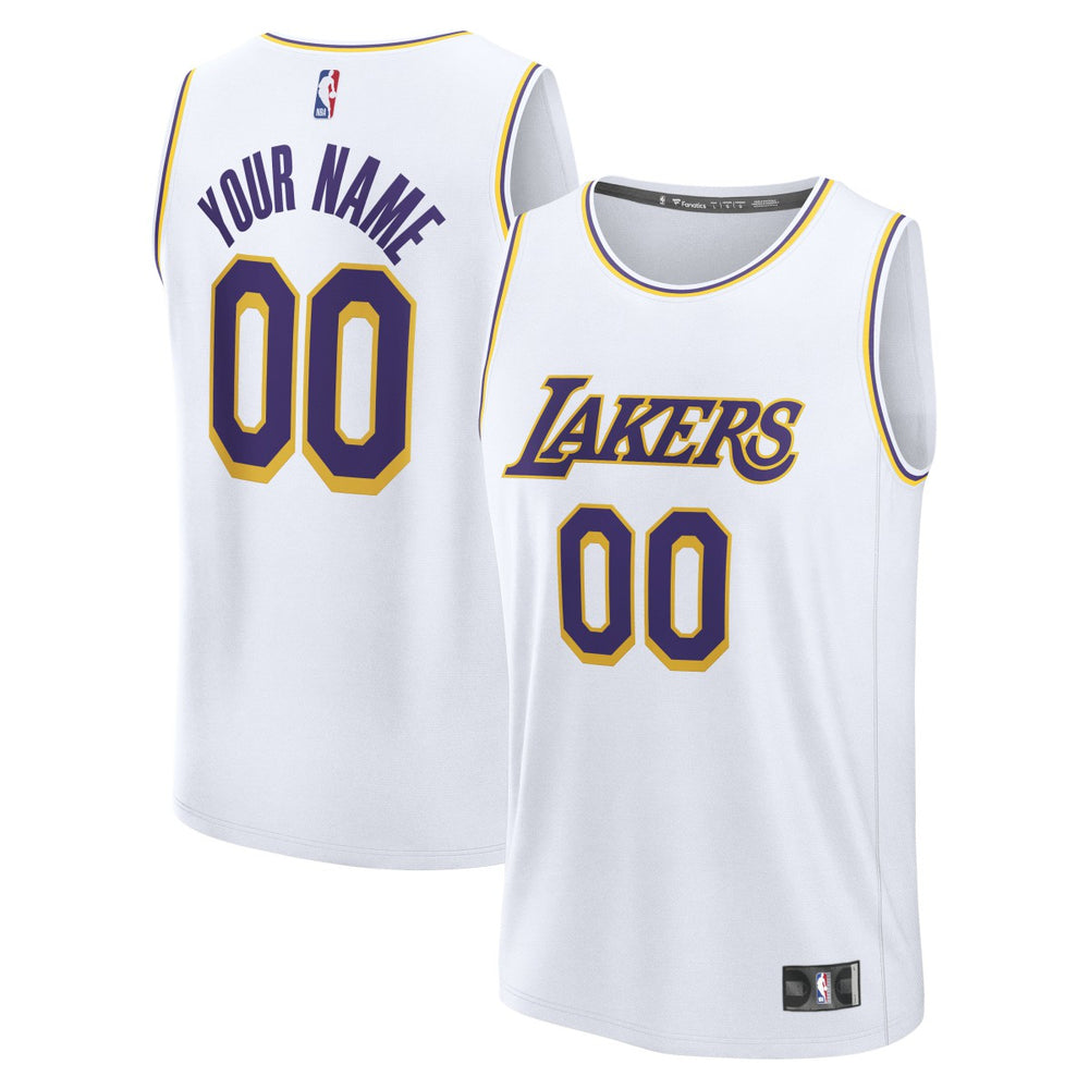 Fanatics Los Angeles Lakers Fast Break Custom Replica Jersey Association Edition White