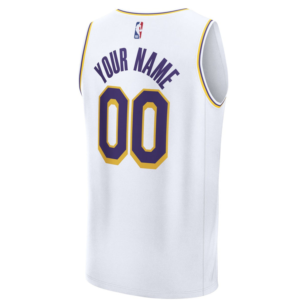 Fanatics Los Angeles Lakers Fast Break Custom Replica Jersey Association Edition White