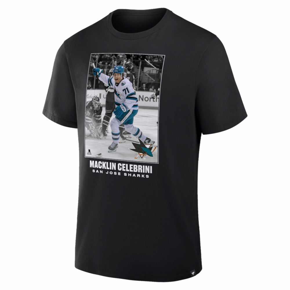 Macklin Celebrini San Jose Sharks NHL Moments Legacy T-Shirt - Black | NHL discount