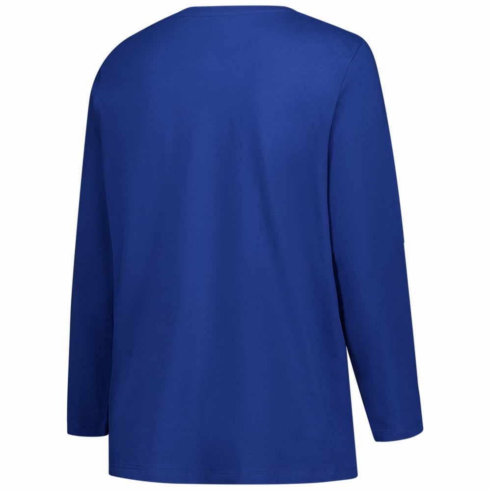 Denver Broncos Women's Plus Size Primary Logo Long Sleeve Scoop Neck T-Shirt - Royal - Fanatics