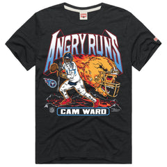 Cameron Ward Tennessee Titans Homage Unisex Angry Runs Player Graphic Tri-Blend T-Shirt - Charcoal - NFL