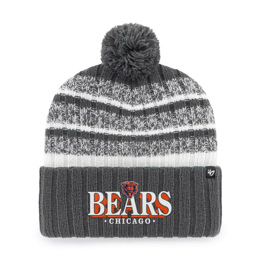 Chicago Bears '47 Tavern Cuffed Knit Hat with Pom - Charcoal - 47 brand