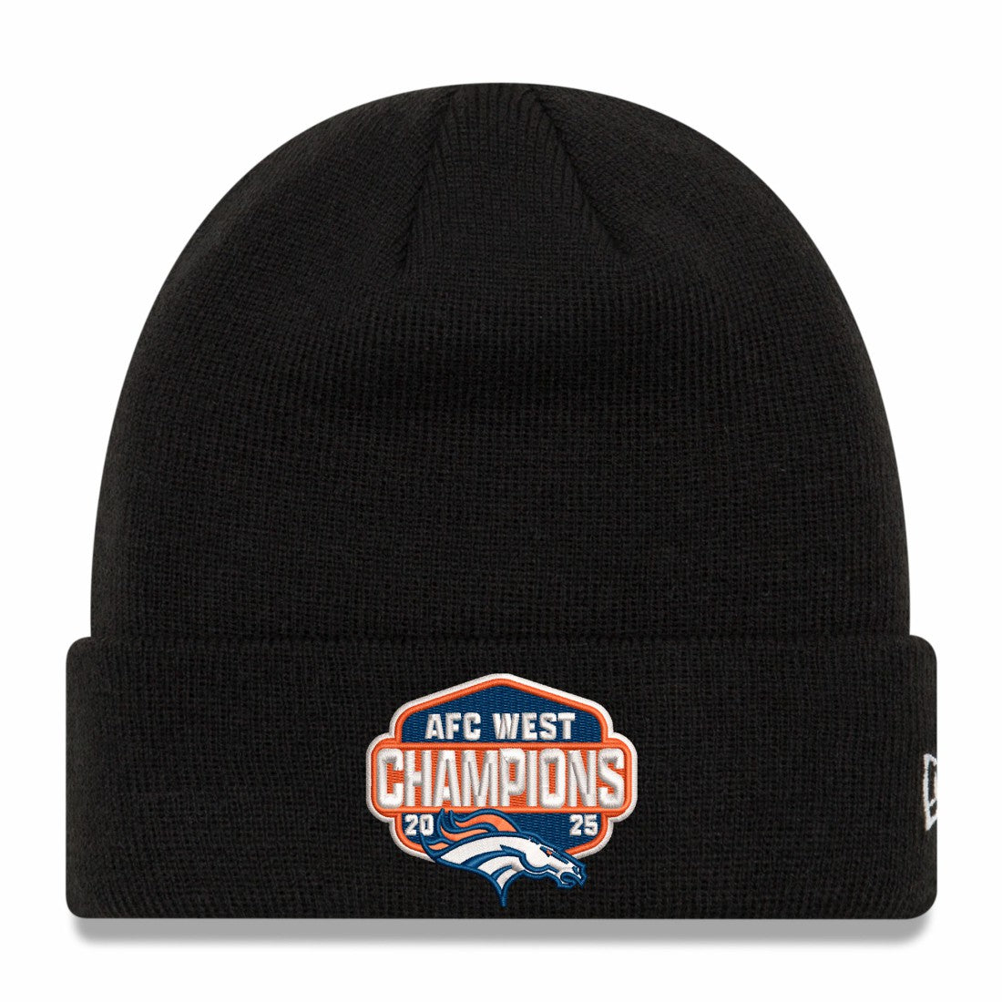 Denver Broncos New Era 2025 AFC West Division Champions Cuffed Knit Hat - Black - NFL