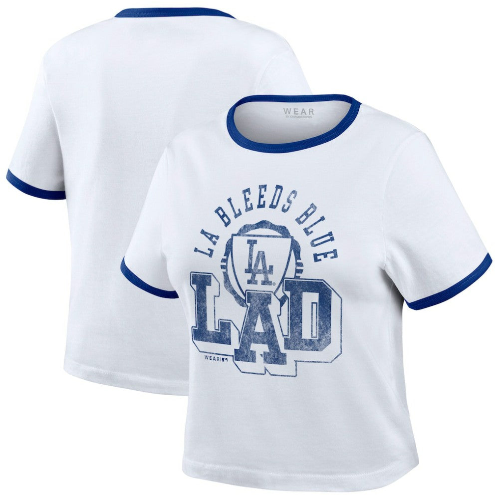 Los Angeles Dodgers WEAR by Erin Andrews Women's Ringer Baby T-Shirt Sale