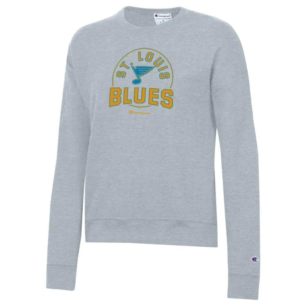 St. Louis Blues Champion Women's Powerblend Fleece Sweatshirt - Gray | NHL Clearance