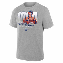Leon Draisaitl Edmonton Oilers 1000 Career Points Legacy T-Shirt - Gray | NHL near me