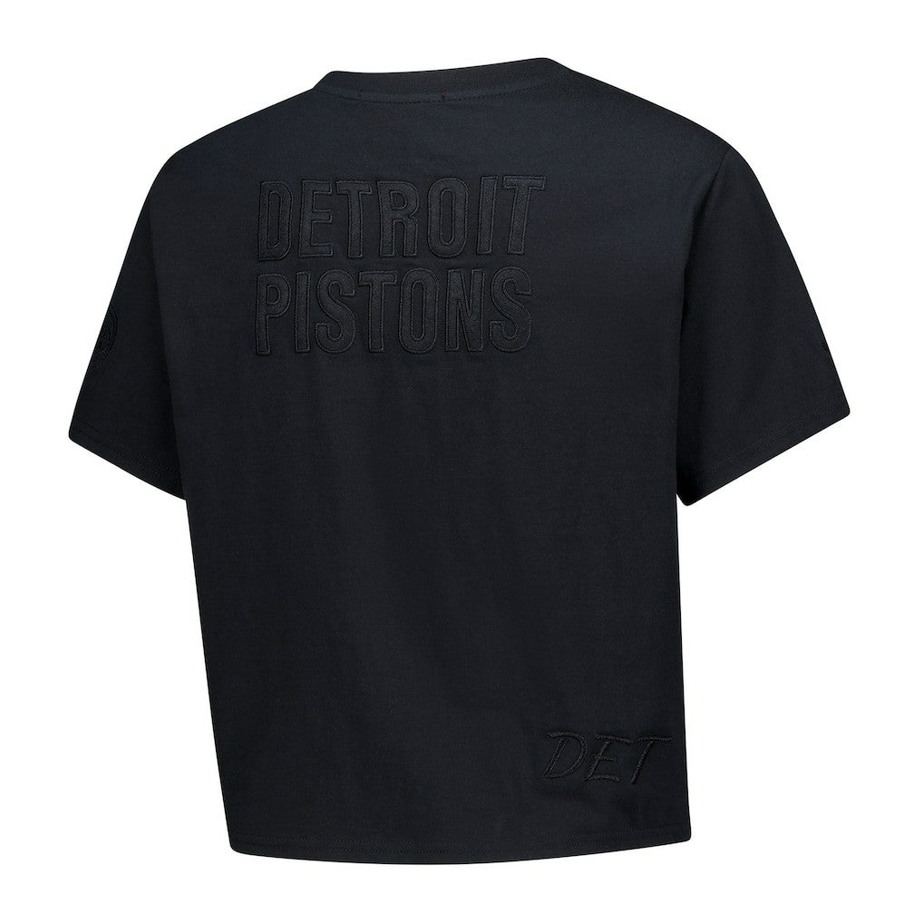 Mitchell & Ness Detroit Pistons Women's Phantom Cropped T-Shirt Black