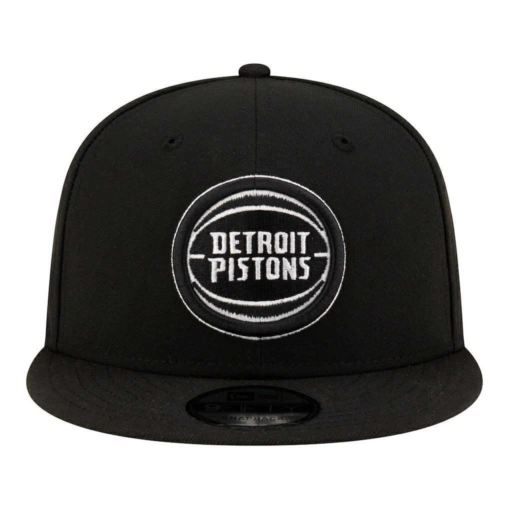 New Era Detroit Pistons Team 9FIFTY Snapback Hat Black/White