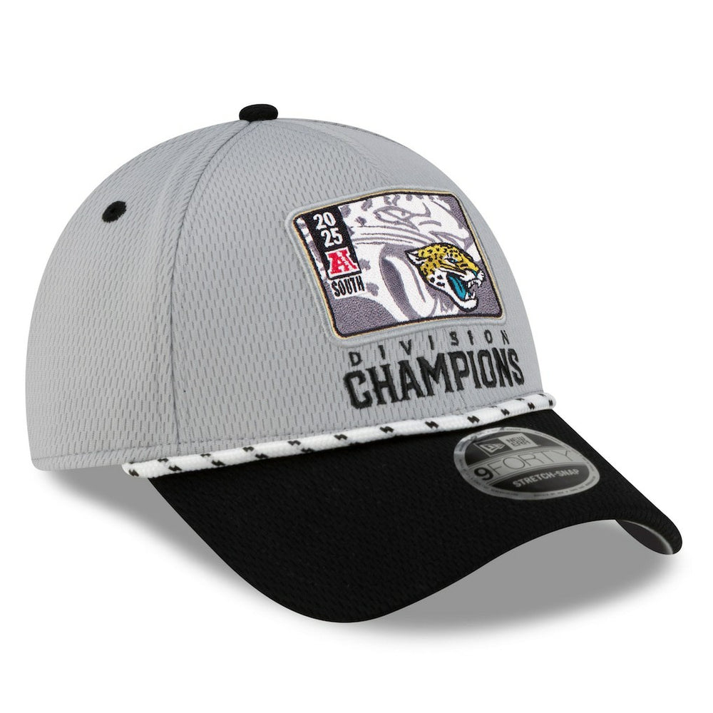 Jacksonville Jaguars New Era 2025 AFC South Division Champions Locker Room Trophy Collection 9FORTY Adjustable Hat - Gray/Black - NFL