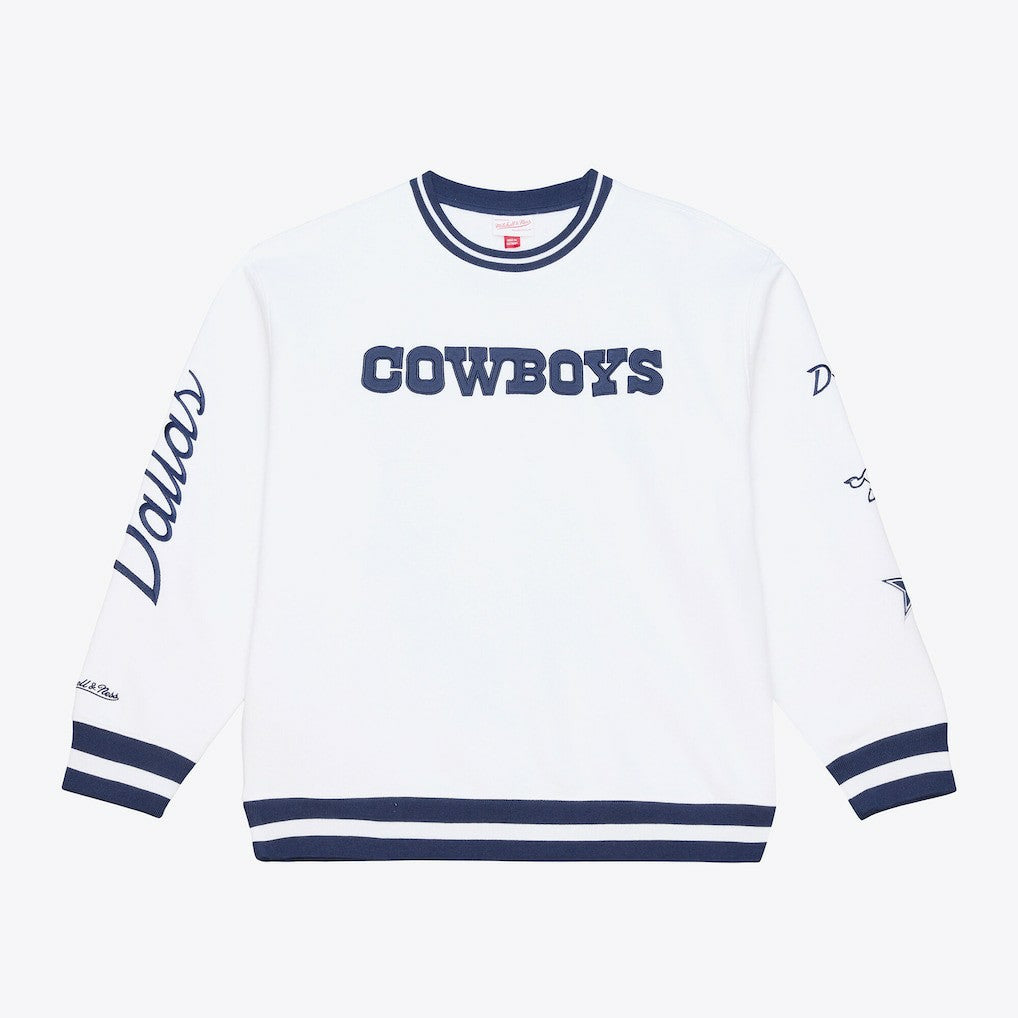 Dallas Cowboys White Out Fleece Sweatshirt - White - Mitchell & Ness