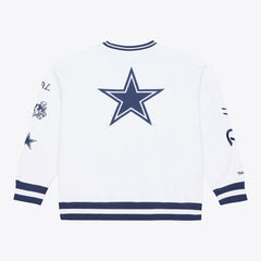 Dallas Cowboys White Out Fleece Sweatshirt - White - Mitchell & Ness