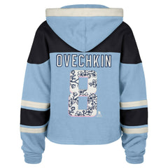Alexander Ovechkin Washington Capitals '47 Women's Cherry Blossom Superior Lacer Cropped Pullover Hoodie - Light Blue | 47 brand on sale