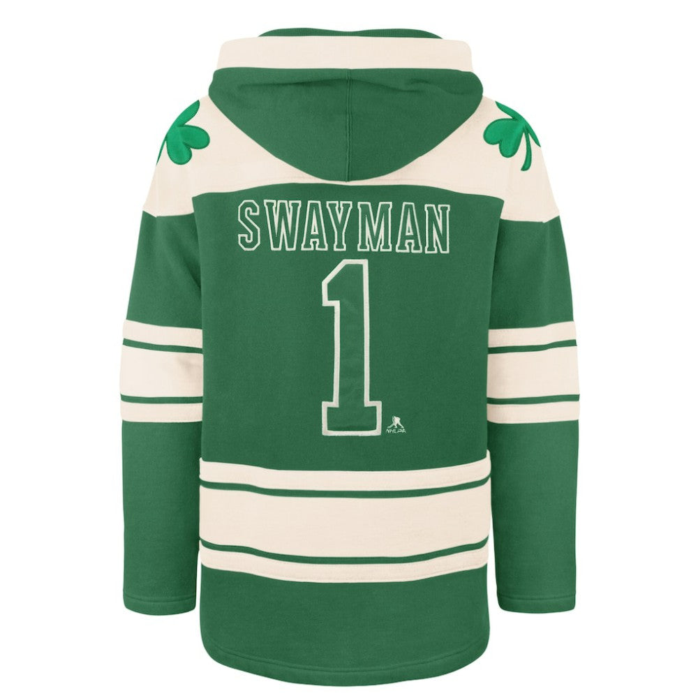 Jeremy Swayman Boston Bruins '47 St. Patrick's Day Player Name & Number Lacer Pullover Hoodie - Kelly Green | 47 brand near me