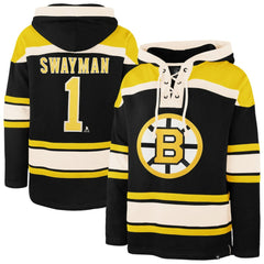 Jeremy Swayman Boston Bruins '47 Player Name & Number Lacer Hoodie - Black | 47 brand discount