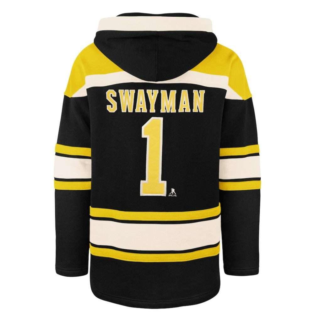 Jeremy Swayman Boston Bruins '47 Player Name & Number Lacer Hoodie - Black | 47 brand discount