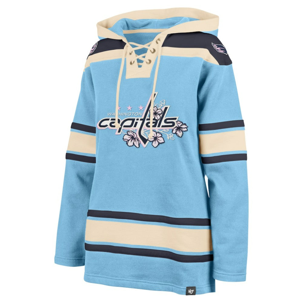Washington Capitals '47 Women's Superior Lacer Pullover Hoodie - Light Blue | 47 brand Lifestyle
