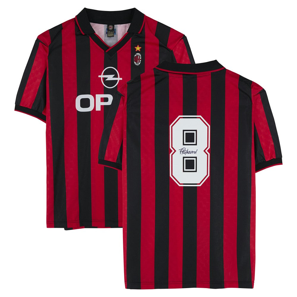 Frank Rijkaard AC Milan Autographed Red/Black Home Jersey Icons