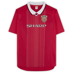 Adidas - Teddy Sheringham Manchester United Autographed 1999 Red UEFA Champions League Home Jersey - Icons