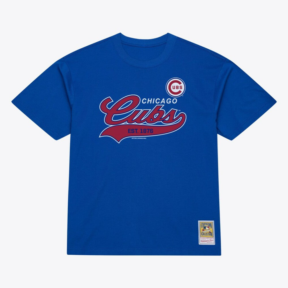 Chicago Cubs Mitchell & Ness Script Sweep Arch T-Shirt for sale