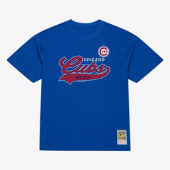 Chicago Cubs Mitchell & Ness Script Sweep Arch T-Shirt for sale