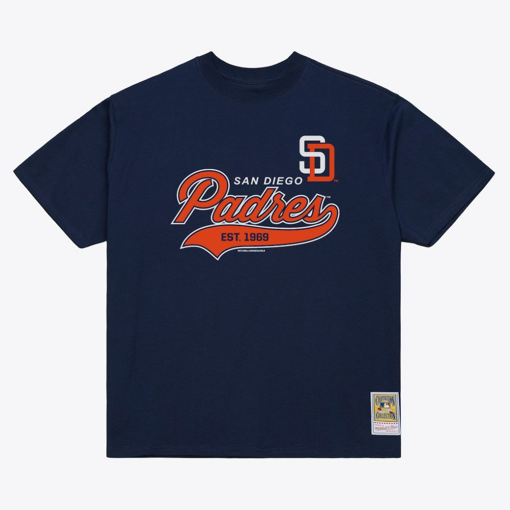 San Diego Padres Mitchell & Ness Script Sweep Arch T-Shirt Outlet