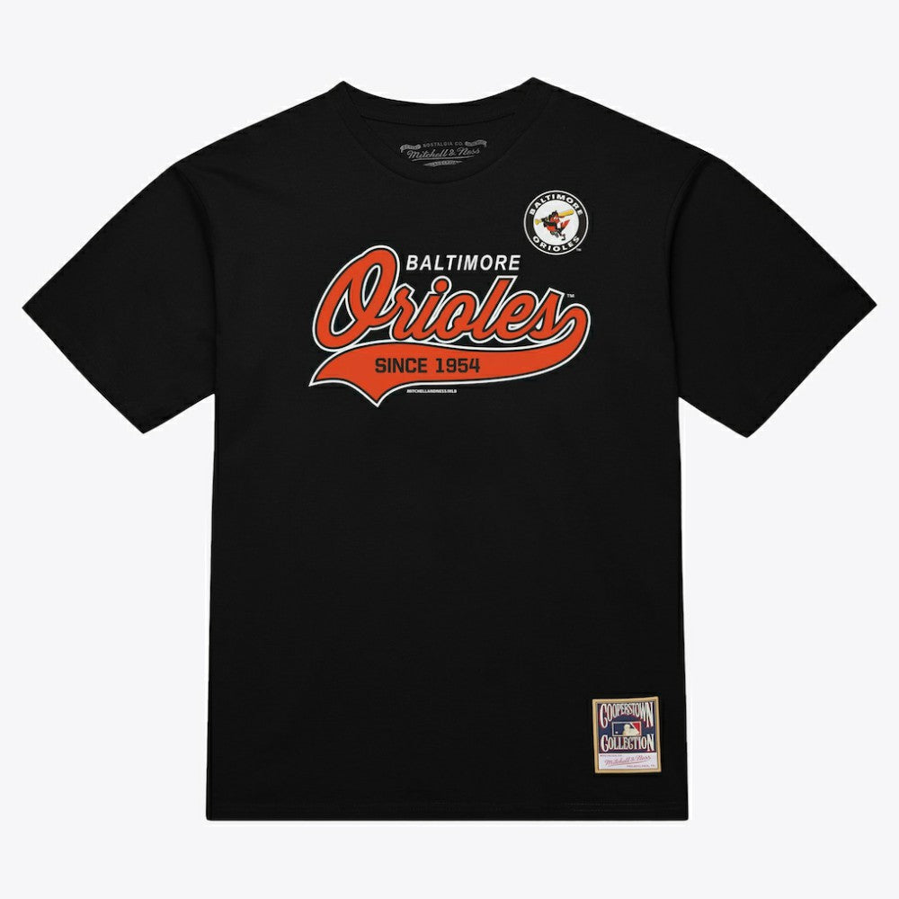 Baltimore Orioles Mitchell & Ness Script Sweep Arch T-Shirt Discount
