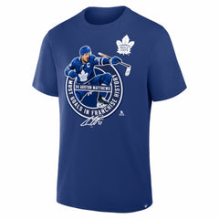 Auston Matthews Toronto Maple Leafs Most Goals in Franchise History T-Shirt - Blue | NHL Clearance