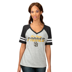 San Diego Padres G-III 4Her by Carl Banks Women's Goal Line Raglan V-Neck T-Shirt for sale