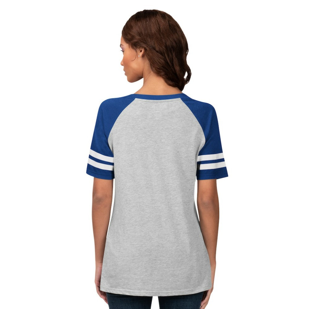 Chicago Cubs G-III 4Her by Carl Banks Women's Goal Line Raglan V-Neck T-Shirt Discount