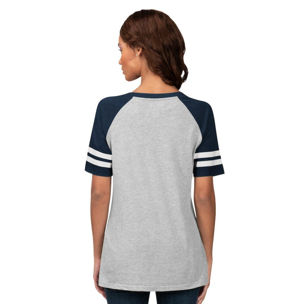 Detroit Tigers G-III 4Her by Carl Banks Women's Goal Line Raglan V-Neck T-Shirt for sale