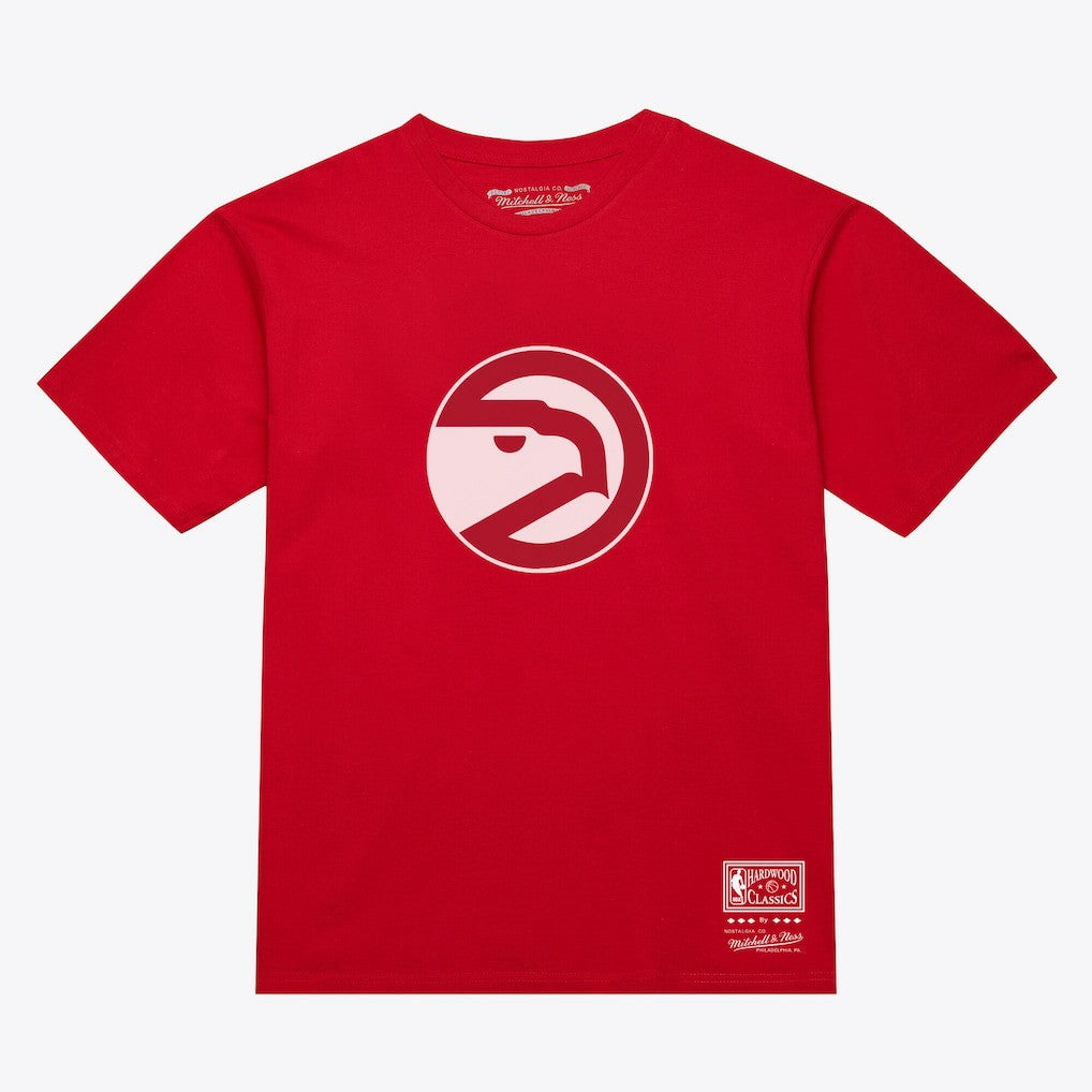 Mitchell & Ness Atlanta Hawks Unisex Hardwood Classics Arch T-Shirt Red